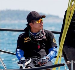 Wiwat Poonpat (left) skippered “Royal Thai Navy 1” to victory in the IRC 2 Class. (Photo/Guy Nowell)